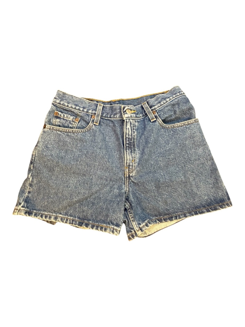 Levi's 555 Womens High Rise Denim Jean Shorts Size 11 Junior Blue Medium Wash